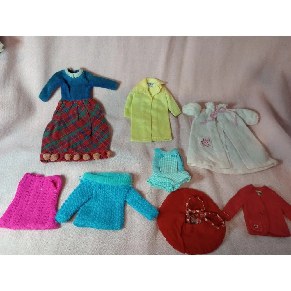 Vintage Mattel Skipper Doll Clothes Lot Tagged 1963 Coat Dress Jacket Robe...